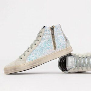P448 Skate High-Top Sneaker White Glitter